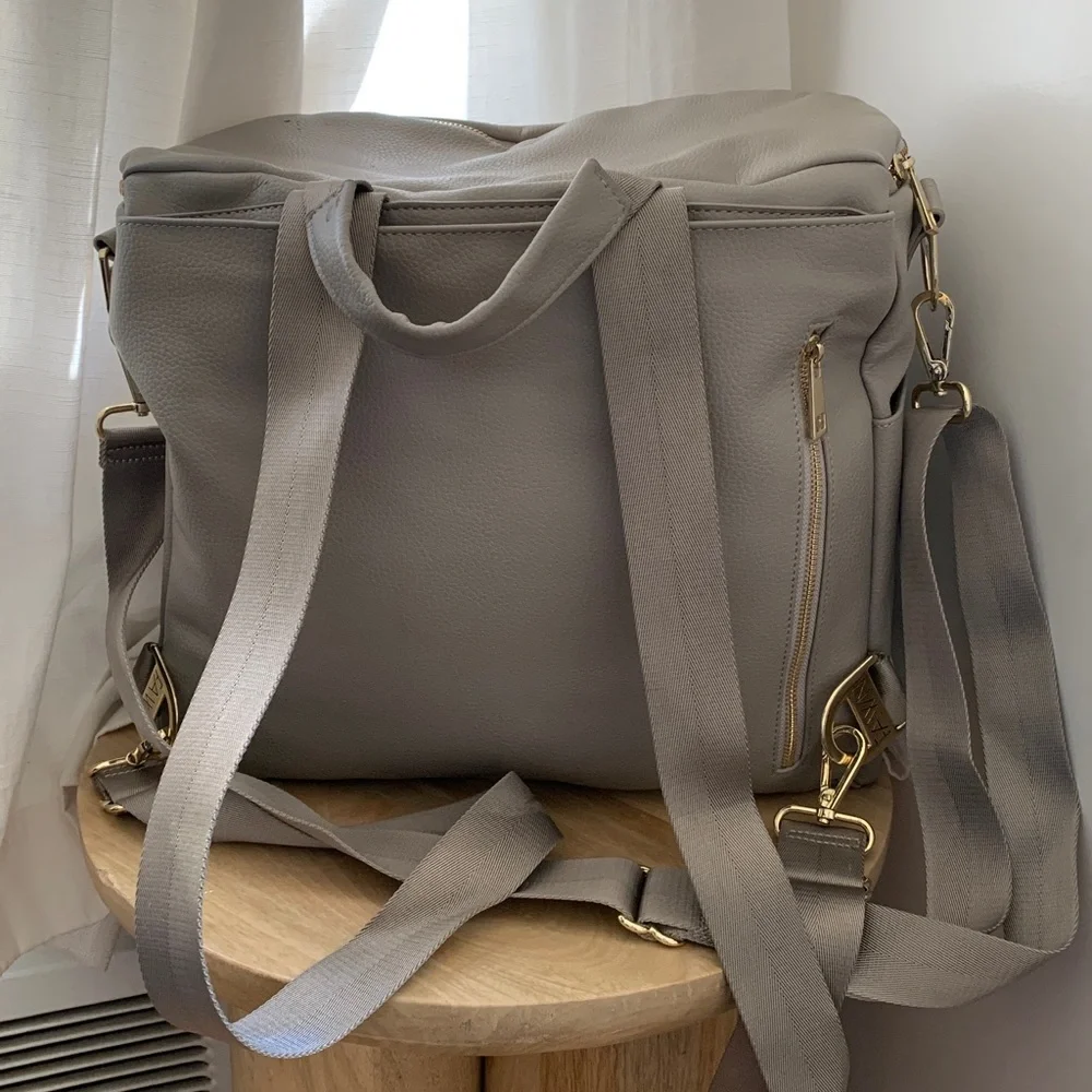 Fawn Design Faux Leather Diaper Backpack‎ Bag Original with changing pad
